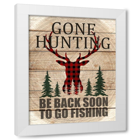 Gone Hunting White Modern Wood Framed Art Print by Allen, Kimberly