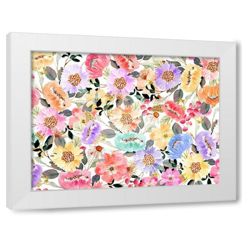 Family Floral 2 V2 White Modern Wood Framed Art Print by Allen, Kimberly