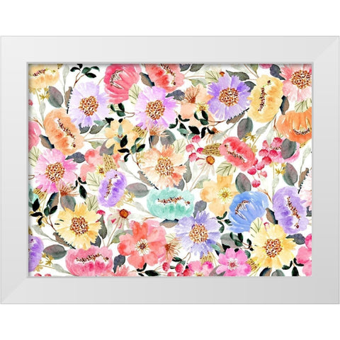 Family Floral 2 V2 White Modern Wood Framed Art Print by Allen, Kimberly