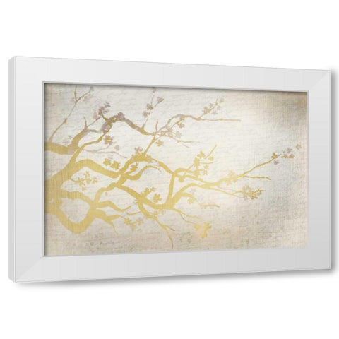 Cherry Blossom Branch White Modern Wood Framed Art Print by Allen, Kimberly