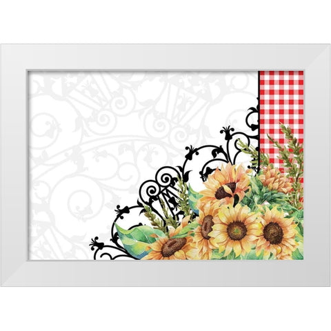 Sunflower Plaid 7 White Modern Wood Framed Art Print by Allen, Kimberly