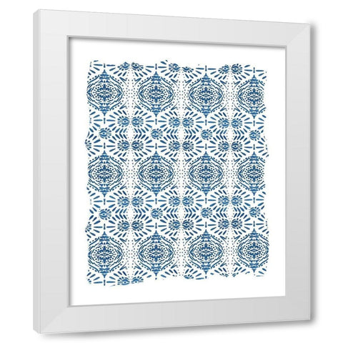 Ikat Blue 1 White Modern Wood Framed Art Print by Allen, Kimberly