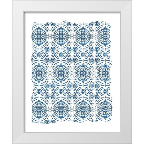 Ikat Blue 1 White Modern Wood Framed Art Print by Allen, Kimberly