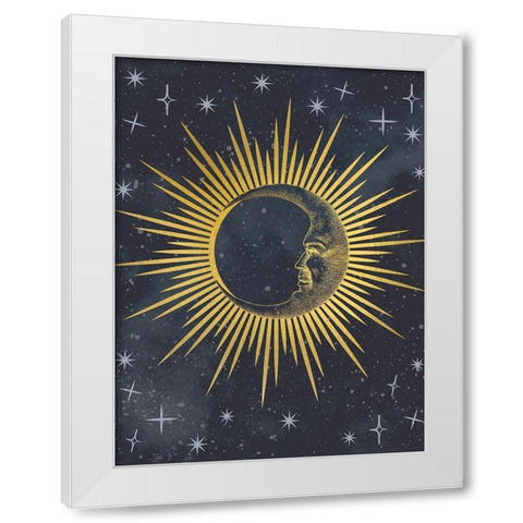 Moon Face White Modern Wood Framed Art Print by Allen, Kimberly