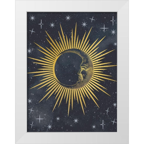 Moon Face White Modern Wood Framed Art Print by Allen, Kimberly