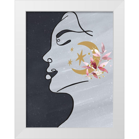 Moon Girl White Modern Wood Framed Art Print by Allen, Kimberly