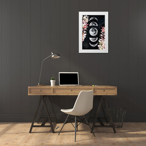 Moon Phases White Modern Wood Framed Art Print by Allen, Kimberly
