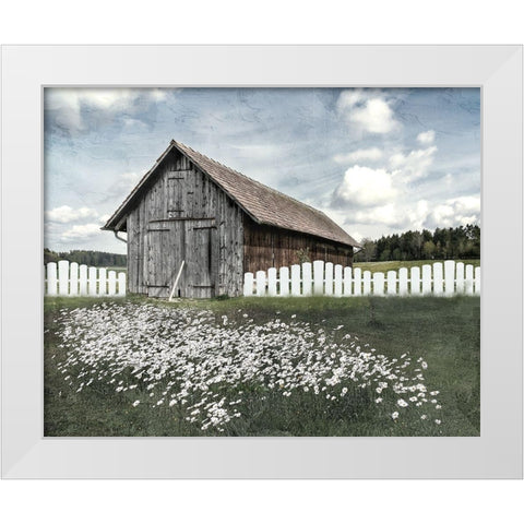White Fence White Modern Wood Framed Art Print by Allen, Kimberly