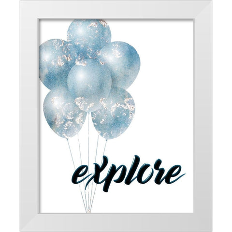 Balloon Discovery 1 White Modern Wood Framed Art Print by Allen, Kimberly