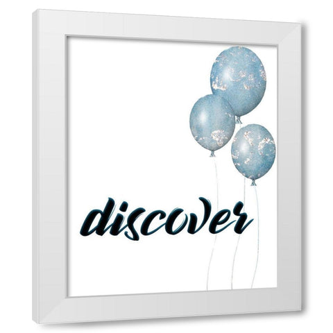 Balloon Discovery 2 White Modern Wood Framed Art Print by Allen, Kimberly