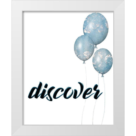 Balloon Discovery 2 White Modern Wood Framed Art Print by Allen, Kimberly