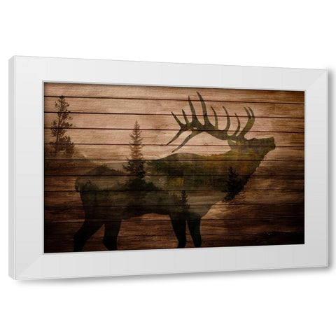 Elk Woods White Modern Wood Framed Art Print by Allen, Kimberly