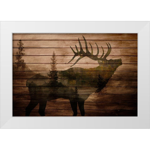 Elk Woods White Modern Wood Framed Art Print by Allen, Kimberly