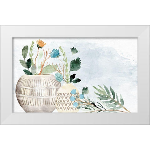 Flower Vases 1 White Modern Wood Framed Art Print by Allen, Kimberly