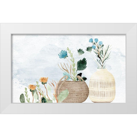 Flower Vases 2 White Modern Wood Framed Art Print by Allen, Kimberly