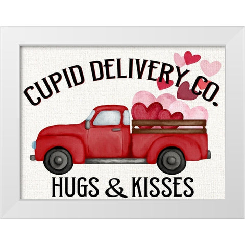 Cupid Delivery White Modern Wood Framed Art Print by Allen, Kimberly