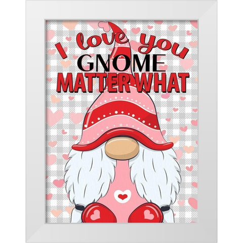 Love Gnome White Modern Wood Framed Art Print by Allen, Kimberly