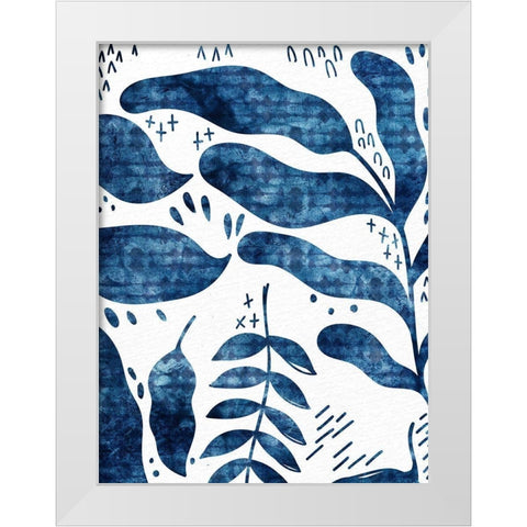Dyed Leaves 3 White Modern Wood Framed Art Print by Allen, Kimberly
