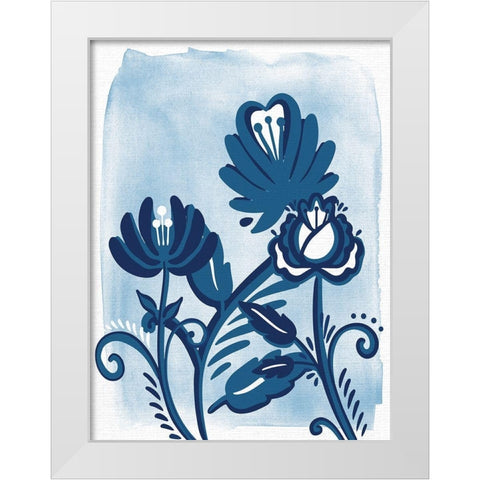 Folk Flower 1 White Modern Wood Framed Art Print by Allen, Kimberly
