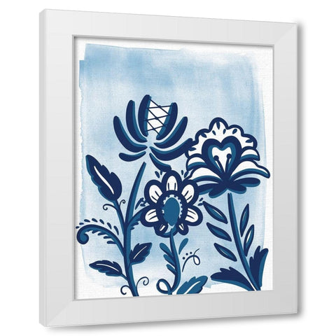 Folk Flower 2 White Modern Wood Framed Art Print by Allen, Kimberly