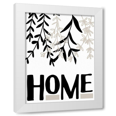 Home Leaves White Modern Wood Framed Art Print by Allen, Kimberly