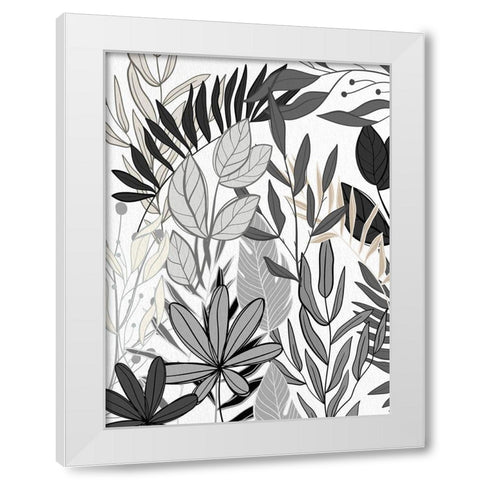 Leaf Collage 2 White Modern Wood Framed Art Print by Allen, Kimberly