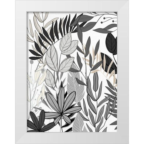 Leaf Collage 2 White Modern Wood Framed Art Print by Allen, Kimberly
