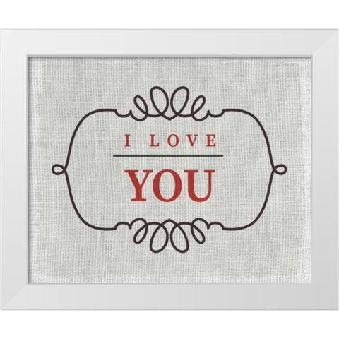 Love You White Modern Wood Framed Art Print by Allen, Kimberly