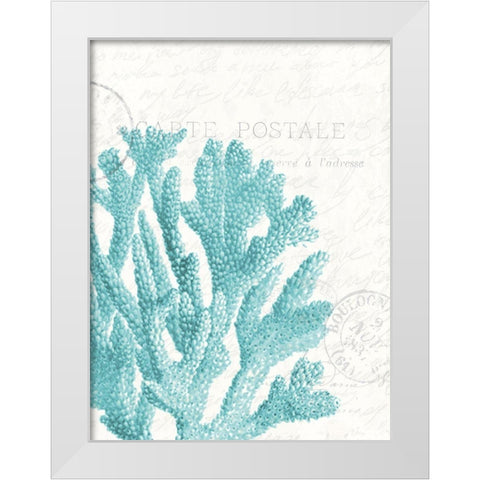 Seaside Card 1 White Modern Wood Framed Art Print by Allen, Kimberly