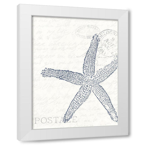 Seaside Card 4 White Modern Wood Framed Art Print by Allen, Kimberly