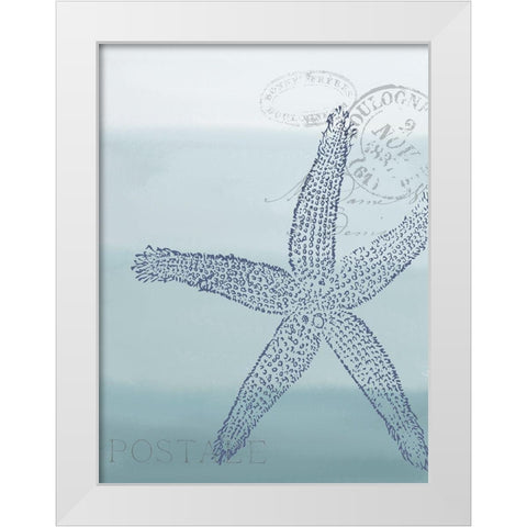 Seaside Card 4 V2 White Modern Wood Framed Art Print by Allen, Kimberly