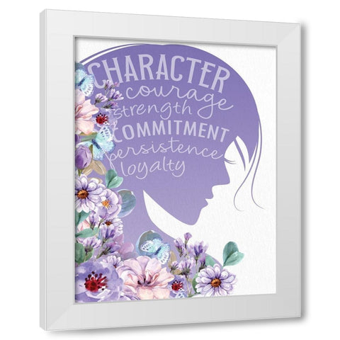 Womens Silhouette White Modern Wood Framed Art Print by Allen, Kimberly