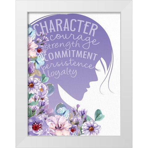 Womens Silhouette White Modern Wood Framed Art Print by Allen, Kimberly