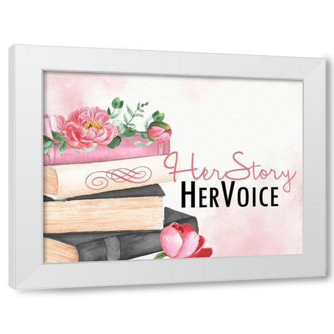 Her Voice White Modern Wood Framed Art Print by Allen, Kimberly