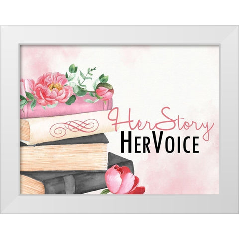 Her Voice White Modern Wood Framed Art Print by Allen, Kimberly