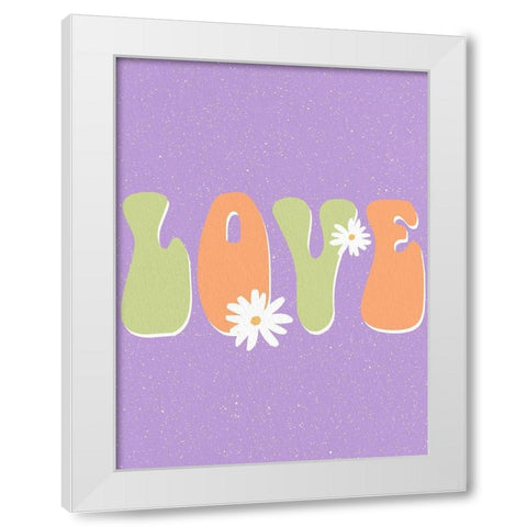Love Daisy White Modern Wood Framed Art Print by Allen, Kimberly