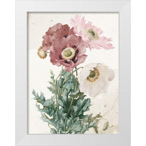Vintage Flower White Modern Wood Framed Art Print by Allen, Kimberly