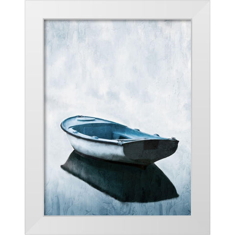 Across The Blue White Modern Wood Framed Art Print by Allen, Kimberly