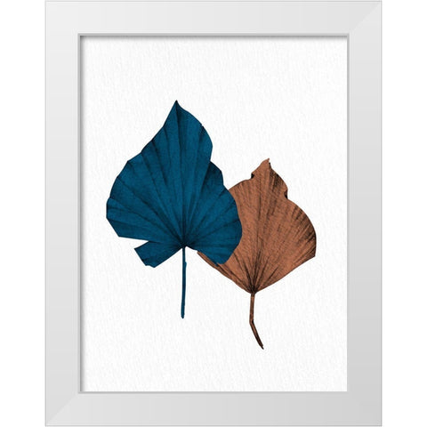Blue Fan 1 White Modern Wood Framed Art Print by Allen, Kimberly