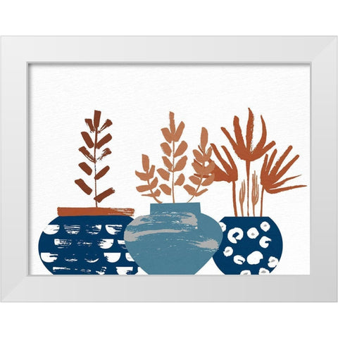Burnt Autumn Pots White Modern Wood Framed Art Print by Allen, Kimberly