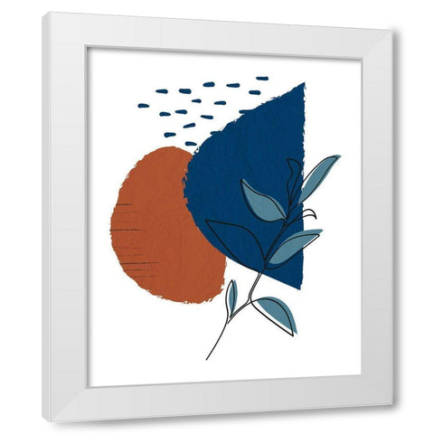 Navy Leaf 2 White Modern Wood Framed Art Print by Allen, Kimberly