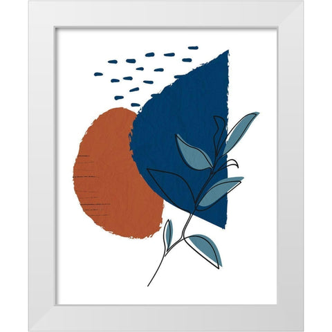 Navy Leaf 2 White Modern Wood Framed Art Print by Allen, Kimberly