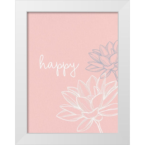 Happy White Modern Wood Framed Art Print by Allen, Kimberly