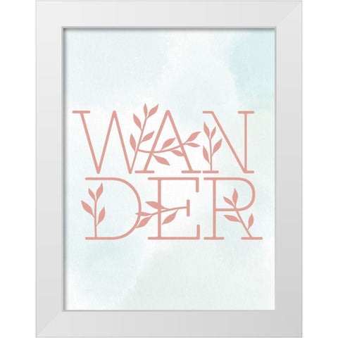 Wander Leaves White Modern Wood Framed Art Print by Allen, Kimberly