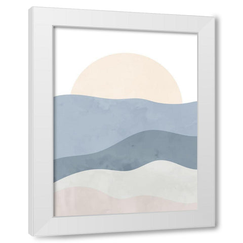 Waves White Modern Wood Framed Art Print by Allen, Kimberly