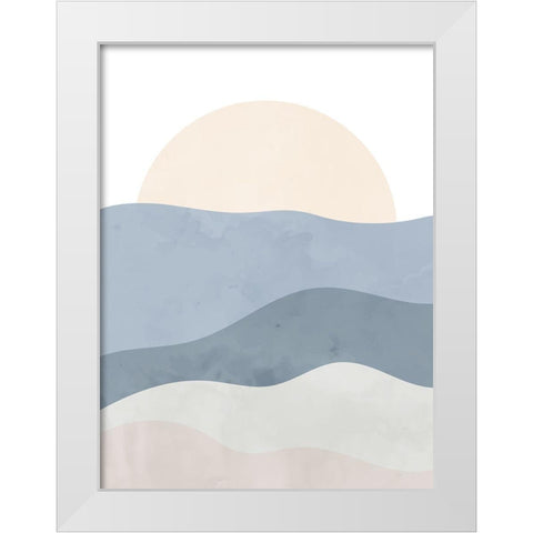 Waves White Modern Wood Framed Art Print by Allen, Kimberly