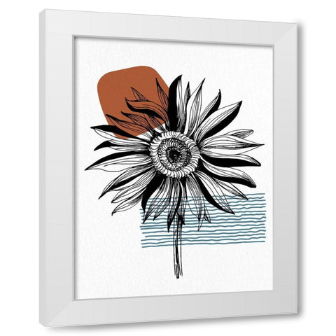 Inked Floral 2 White Modern Wood Framed Art Print by Allen, Kimberly