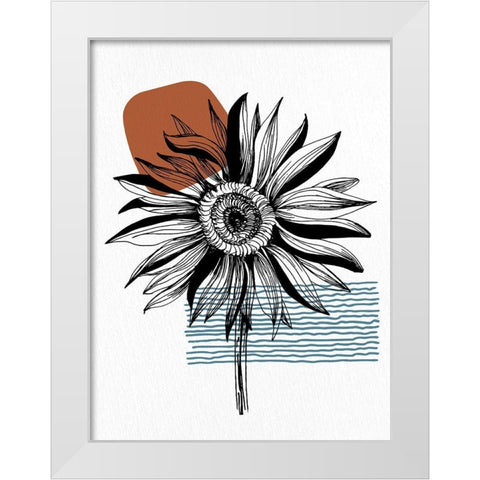 Inked Floral 2 White Modern Wood Framed Art Print by Allen, Kimberly