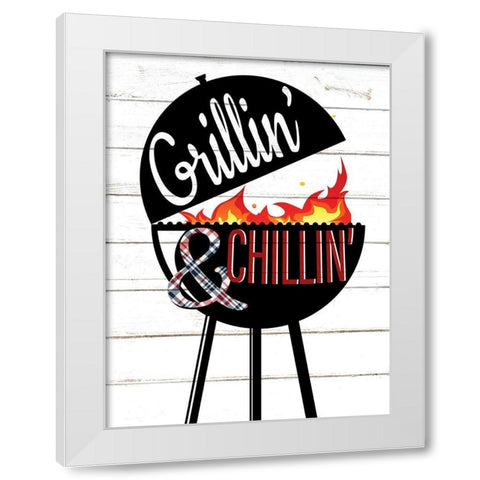 Grillin and Chillin White Modern Wood Framed Art Print by Allen, Kimberly