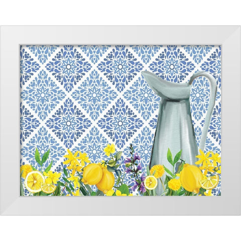 Lemon Tile 5 White Modern Wood Framed Art Print by Allen, Kimberly